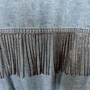 Free People Denim Rhinestone Jacket